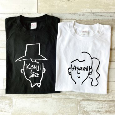 お名前入り 顔ネーム ペアTシャツ(父・母) 名入れ 父の日 母の日 敬老の日 誕生日 出産祝い 結婚祝い  還暦 敬老の日 名前入り 家族 夫婦 親子 カップル ファミリーデザイン お揃い  ペアtシャツ ペアルック tシャツ 親子コーデ リンクコーデ マタニティフォト 結婚記念 プレゼント ギフト ペアギフト クリスマスプレゼント