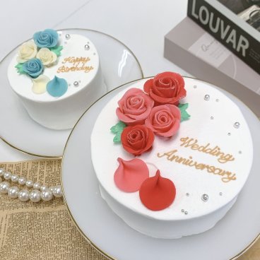 選べる2色の薔薇ケーキ【18色から選べる】【お好きな2色】【記念日に】【センイルケーキ】 4号5号6号