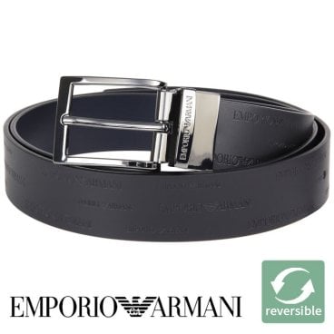 エンポリオアルマーニ メンズベルト リバーシブル EMPORIO ARMANI ブランド ベルト メンズ ブラック ダークネイビー Y4S426 YTU5J 88045 【ラッピング無料 誕生日 お祝い プレゼント ギフト 贈り物】 送料無料