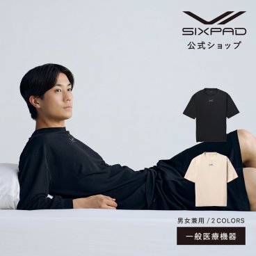 【SIXPAD】【正規品】 スリープトップ (半袖) S M L ブラック ベージュ シックスパッド リカバリーウェア スリープトップ(半袖) SIXPAD Recovery Wear Sleep Top Short Sleeve 一般医療機器 血行促進 疲労回復 肩こり 遠赤外線 ルームウェア パジャマ 睡眠 トレーニングウェア ギフト RCPJ RD_24
