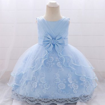 【ラッピング無料】 ベビードレス　 ドレス 結婚式 女の子　子供　ドレス　誕生日　　パーティードレス リボンドレス　かわいい　レース　刺繍 フラワーガール　 ７０ 80 90 白　紫　ピンク　シャンパン　水色