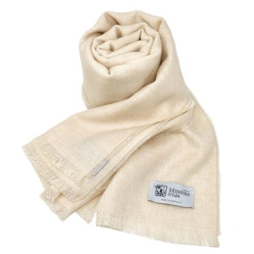 ジョンストンズ JOHNSTONS マフラー WD000446HB0058 22 無地 ウール ストール メンズ レディース グレー NATURAL アイボリー系