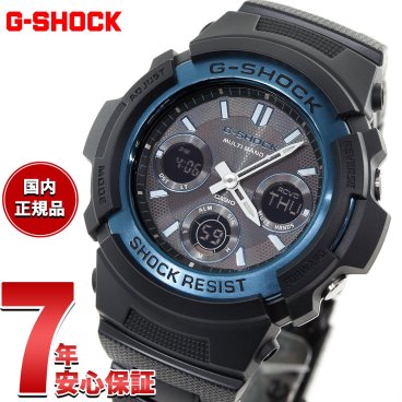 G-SHOCK 電波 ソーラー 電波時計 ブラック×ブルー 腕時計 メンズ アナデジ タフソーラー AWG-M100BC-2AJF