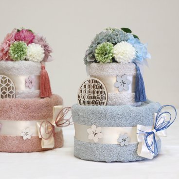 タオルケーキ ギフト 2段 誕生日 出産祝い 結婚祝い 和のタオルケーキ