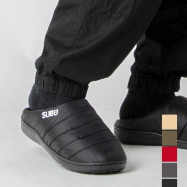 スブ SUBU SUBU サンダル メンズ レディース シューズ スリッパ ルームシューズ ダウン風 起毛素材 冬用サンダル 防寒 あったか アウトドア キャンプ ボア 外履き つっかけ 秋 冬 男女兼用 ブラック グレー レッド カーキ ベージュ 20～31.5cm