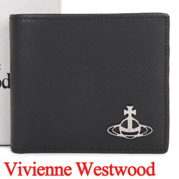 ヴィヴィアンウエストウッド 財布 ヴィヴィアン Vivienne Westwood メンズ レディース ブラック 二つ折り財布（小銭入れなし） VW4182 (5115002PM-L001N-N401) 【ラッピング無料 誕生日 お祝い プレゼント ギフト 贈り物】