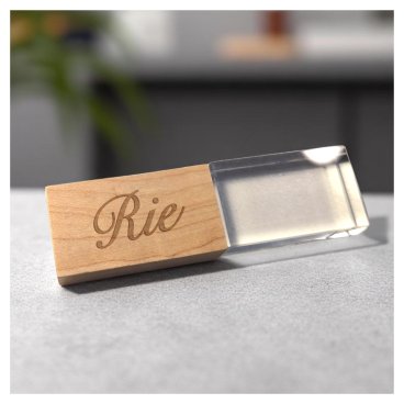 【名入れ彫刻】クリスタルウッドUSB｜64GB