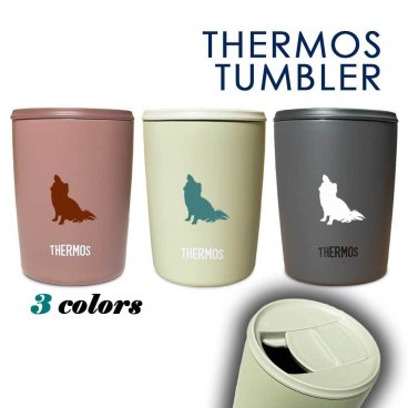 【新商品】チワワ サーモス 蓋つき タンブラー 300ml 保温 保冷 ステンレス マグカップ ふた スライド ワンタッチ 真空 断熱 二重構造 オリジナル 犬 ペット
