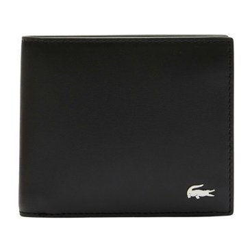 ラコステ LACOSTE 財布 二つ折り財布 折りたたみ財布 小銭入れ付き NH1112FG 000 メンズ ブラック 本革 レザー