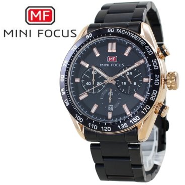 正規品 MINI FOCUS メンズ腕時計 ステンレスバンド かっこいい 腕時計 手表 メンズ クロノグラフ クォーツ ブラック 高級感 大人 おしゃれ ビジネス カジュアル 誕生日 プレゼント 男性 旦那 彼氏 ギフト 父の日 成人 卒業 入学