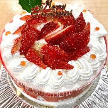 イチゴとクリームのクリスマスケーキ/Xmasデコレーションケーキ 4～6号