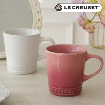 ル・クルーゼ マグカップ ペア（名入れ）【ル・クルーゼ　Le Creuset　ルクルーゼ　マグ　マグカップ　350ml　シフォンピンク　母の日　誕生日　名入れ　名前入り】 【ラッピング・メッセージカード無料】