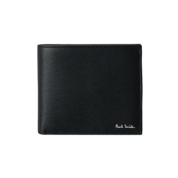 ポールスミス Paul Smith 財布 二つ折り財布 折りたたみ財布 小銭入れ付き M1A4833 MSTRGS 79 MEN WALLET BILLFOLD COIN メンズ ブラック+ライトグリーン系 本革 レザー