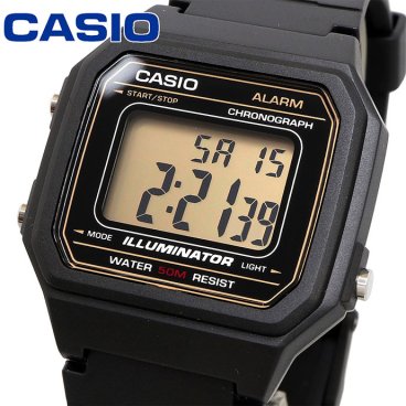 CASIO 腕時計 カシオ 時計 ウォッチ チープカシオ チプカシ 海外モデル シンプル ユニセックス ブラック×ゴールド液晶 W-217H-9AV [並行輸入品]