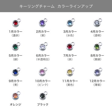 THE KISS 公式ショップ キーリングチャーム 押し活 オタ活 ペア 誕生石カラー ペアアクセサリー カップル 人気 ジュエリーブランド THEKISS バースデーストーンカラー プレゼント ACH1000 アニバーサリー