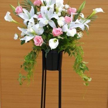 造花　スタンドフラワー　触媒加工　開店花　お祝い花　展示会　ショールーム 【名入れ立札無料】