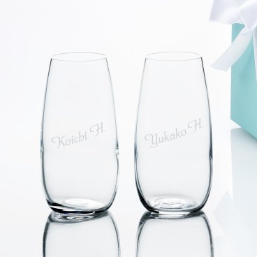 Tiffany ティファニー ホームエッセンシャル ステムレス シャンパンフルート ペア 248ml 名入れ彫刻代込み 名入れ ギフト プレゼント 誕生日 記念日 お祝い 刻印 正規品 高級 ブランド タンブラー シンプル 結婚記念日 結婚祝 両親贈呈品 新築祝