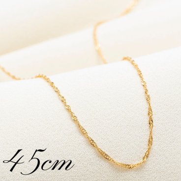 【華奢♪】18金 イエローゴールド スクリュー ネックレス チェーン K18 刻印 45cm 【18金ネックレス k18ネックレス 日本製 ネックレスチェーン ネックレス メンズ レディース k18 18k 18金 金 ゴールド 刻印 華奢 アジャスター ギフト プレゼント送料無料】