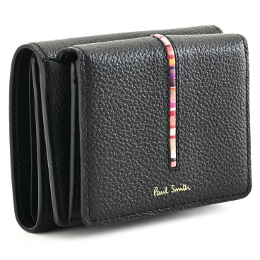 ポールスミス 財布 三つ折り財布 黒(ブラック) Paul Smith pwd653-10 レディース 婦人 ギフト 定番 彼氏 彼女 プレゼント