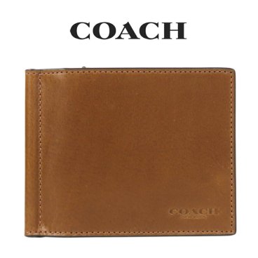 送料無料 コーチ COACH アウトレット 敬老の日 メンズ 財布 二つ折り財布 CJ885BCWH(ダーク サドル) ブラウン  (男性 プレゼント ブランド マネークリップ レザーウォレット 薄型財布 本革 誕生日 おしゃれ シンプル 茶色)