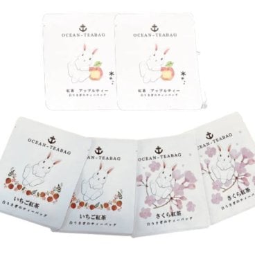 オーシャンティーバッグ 白ウサギのティーバッグ3種セット アップルティー & 苺紅茶 & 桜紅茶 (3種セット) ×2個（合計6個）ウサギ うさぎ 兎 ラビット 動物 動物園 おやつ ティータイム お家時間 プレゼント 手土産 プチギフト ギフト メール便送料無料