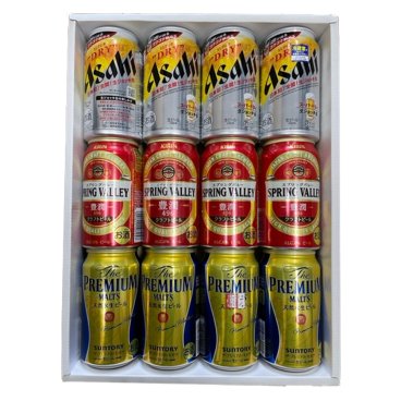 【特撰ギフト】限定・キリンスプリングバレー・アサヒ生ジョッキ缶・サントリープレミアムモルツ350缶×12本★【ビール・地ビール・酒】【父の日・お中元・御歳暮】【飲み比べギフト】【数量限定】【送料無料（北海道・沖縄以外）】