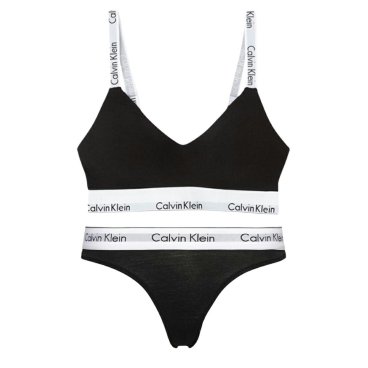 カルバンクライン Calvin Klein(CK) ブラ&ショーツ セット スポーツ ジム 筋トレ 運動 無地 下着 QF7059+F3786 001 レディース ブラック
