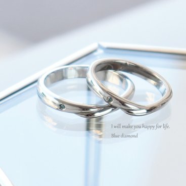 【刻印無料】 ペアリング カップル 2個セット ペア ステンレス ブルーダイヤモンド リング 金属アレルギー対応 指輪 結婚指輪 刻印可能 記念日 女性