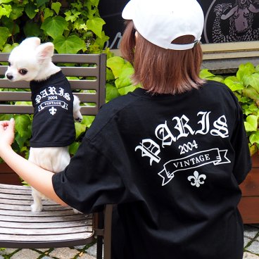 ゴシックペアTシャツ S-XLサイズ 犬 飼い主 ペアルック ペットとお揃い ペット 愛犬とお揃い 犬と名入れ 名前入り 名入り 名前入り 犬の服 Tシャツ 春 半袖 おしゃれ 服 好き プレゼント 女性 男性 誕生日 還暦 小型中型ギフト 楽天