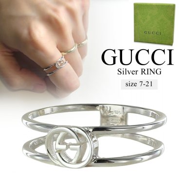 GUCCI グッチ リング 指輪 メンズ レディース ユニセックス シルバー925 選べるサイズ シンプル ロゴ おしゃれ ブランドアクセサリー 誕生日 結婚式 結婚記念日 プレゼント 夫 妻 彼氏 彼女ギフト シルバーアクセサリー 成人 卒業 入学