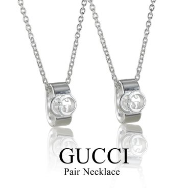 GUCCI グッチ ペアネックレス GGロゴ シルバー 925 メンズ レディース お揃い ペンダント 2本セット ユニセックス ブランド アクセサリー ペアジュエリー ギフト プレゼント 記念日 誕生日 大人 ペアギフト 成人 卒業 入学