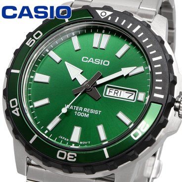 CASIO 腕時計 カシオ 時計 ウォッチ CASIO カシオ スタンダード メンズ クオーツ 10気圧防水 MTD-125D-3AV グリーン 海外モデル [並行輸入品]