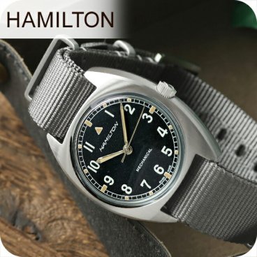 ハミルトン カーキ アビエーション パイロット 36mm 腕時計 ブランド メンズ H76419931 ブラック グレー