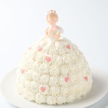立体ホワイトプリンセスケーキ 5号15cm(3～4人前) ウェディング 誕生日 記念日 お祝いのケーキ ウエディング 入園 入学 母の日 苺ショートケーキ サンタアンジェラ   卒業 入学 ホワイトウエディング　結婚記念日