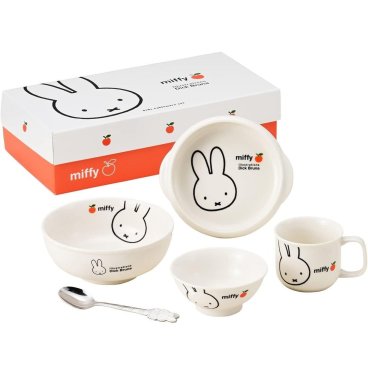 ミッフィー アップル お子様食器ギフトセット 【出産祝い 誕生日】【ギフト対応無料】【送料全国一律850円（離島は除く）】 miffy 子供用 食器 食器セット 赤ちゃん ベビー 子供 キッズ 磁器 人気 おすすめ 金正陶器 KIDSLAND 正規品 ベビー食器 キッズ用食器セット 