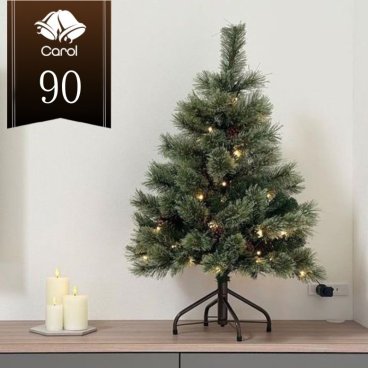 クリスマスツリー LED ライト クリスマス 電飾 北欧風 ツリー イルミネーション 松ぼっくり付き おしゃれ インテリア プレゼント ギフト 送料無料 キャロルツリー 90cm