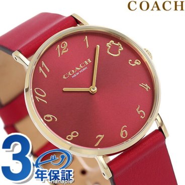 コーチ ペリー 36mm クオーツ レディース 腕時計 ブランド 14503722 レッド