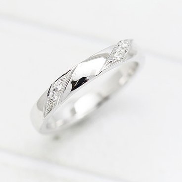 【名入れ】【刻印】 指輪 プラチナ PT100 (pt10％) ダイヤ 0.04ct ストレート レディース マリッジリング 結婚指輪