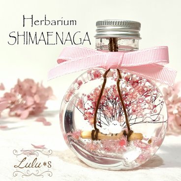 【春限定】さくらシマエナガ ハーバリウム | 桜 お花見 プリザーブドフラワー | ホワイトデー 入学祝い 母の日 誕生日 | Lulu's ルルズ