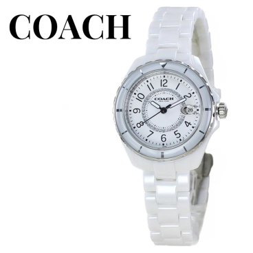 COACH コーチ 時計 レディース 母の日 腕時計 手表 プレストン ホワイト セラミック ブレスレット こーち 女性用 とけい 14503462 （W1654）彼女 奥さん 妻 お母さん 母親 姪っ子 女の子友達 上司 誕生日 ギフト 記念日 2024 成人 卒業 入学