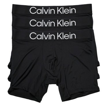 カルバンクライン：MICROFIBER STRETCH BOLD LOGO ボクサーブリーフ 3PK (ブラック)[ボクサーパンツ/ 男性下着/ メンズインナー/人気ブランド/おすすめギフト/誕生日プレゼント/メンズファッション]