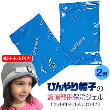 ひんやり帽子の頭頂部用保冷ジェル(セット用ネットおまけ付き・帽子本体別売) 頭部冷却 頭皮冷却 かぶる氷枕 暑さ対策 熱中症対策 冷却グッズ 氷のう 冷却シート 猛暑対策 氷枕 頭 冷やす 発熱対策 応急処置 冷却ジェル 子ども用 大人用 送料無料