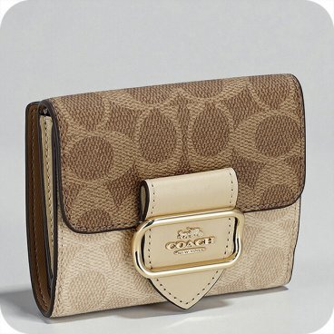 コーチ 二つ折り財布 レディース ブランド COACH CCQ09 IMXI9 ブラウン/ベージュ