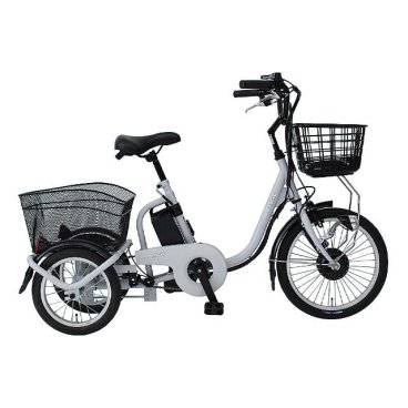 アシらくロータイプ電動アシスト三輪自転車 専用サイクルカバー付き 自転車 電動 移動 LEDライト かご 三輪 電動アシスト 三輪自転車　送料無料