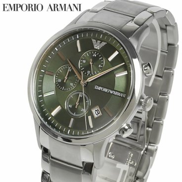 エンポリオアルマーニ EMPORIO ARMANI 腕時計 時計 メンズ ウォッチ グリーン 43mm クロノグラフ アナログ クォーツ ビジネス ギフト プレゼント AR11507