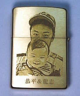 父の日　レーザー彫刻★1枚の画像彫刻無料　 ZIPPO#204 オイルライター  【父の日・退職祝い・還暦祝い・誕生日・記念品】