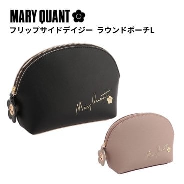 【公式】【フリップサイドデイジーラウンドポーチL】マリークワント MARY QUANT マリークヮント マリクワ ポーチ コスメポーチ ブラック ベージュ おしゃれ 女性 10代 20代 30代 プレゼント