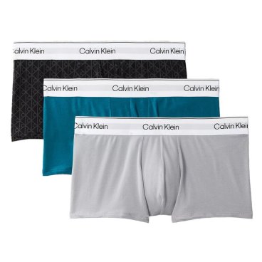 カルバンクライン：ICON COTTON STRETCH ローライズボクサーパンツ 3PK (スリート／ブラック／アシュフォード・グレー)[ボクサーパンツ/ 男性下着/ メンズインナー/人気ブランド/おすすめギフト/誕生日プレゼント/メンズファッション]