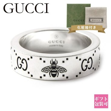 グッチ リング メンズ レディース GUCCI 指輪 GG＆ビー 蜂 エングレービング ワイドリング 6mm幅 シルバー925 728389 J8400 0728 ユニセックス 男女兼用 ブランド アクセサリー シルバーリング 誕生日 プレゼント ギフト 新品 GUCCI化粧箱付き