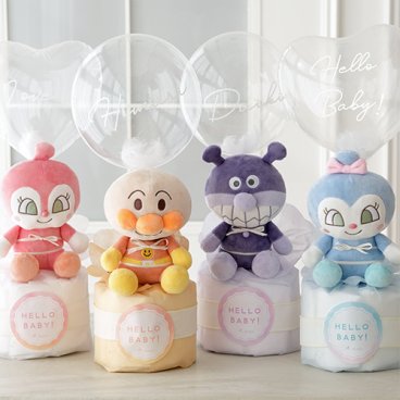 《おむつケーキ》アンパンマンバルーンおむつケーキ 【おむつケーキ 出産祝い】 